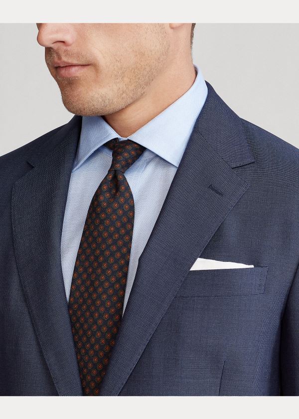 Ralph Lauren Polo Pin Dot Wool Suit Tmavě Blankyt Blankyt | N20rDiyA