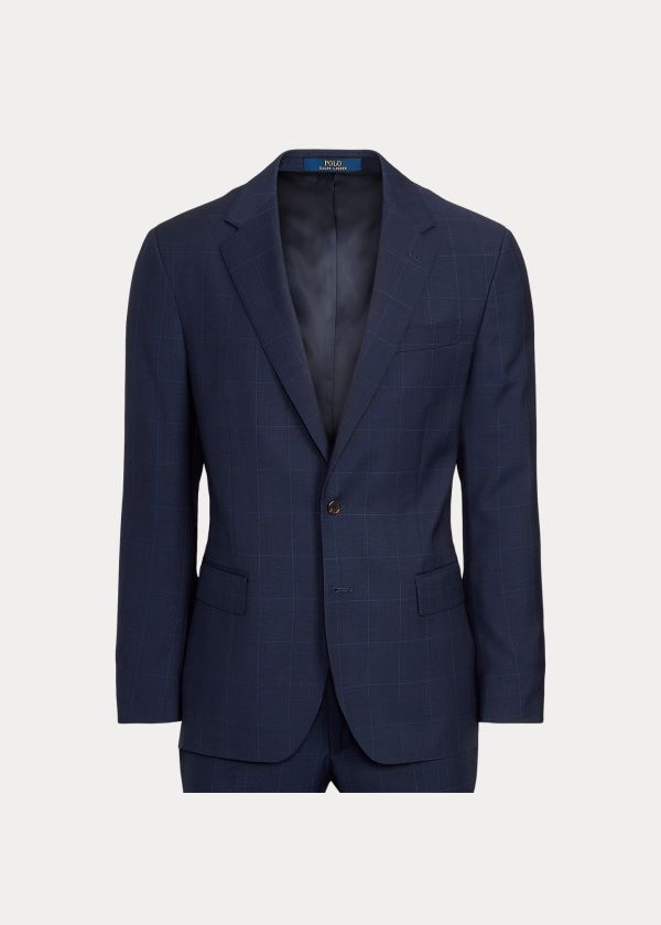 Ralph Lauren Polo Plaid Wool Twill Suit Tmavě Blankyt Blankyt | 6xFiP2Pa