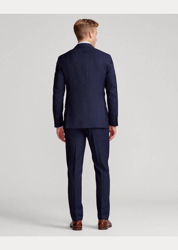 Ralph Lauren Polo Plaid Wool Twill Suit Tmavě Blankyt Blankyt | 6xFiP2Pa