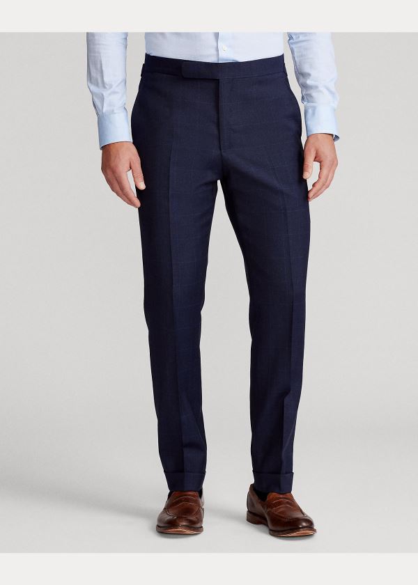 Ralph Lauren Polo Plaid Wool Twill Suit Tmavě Blankyt Blankyt | 6xFiP2Pa