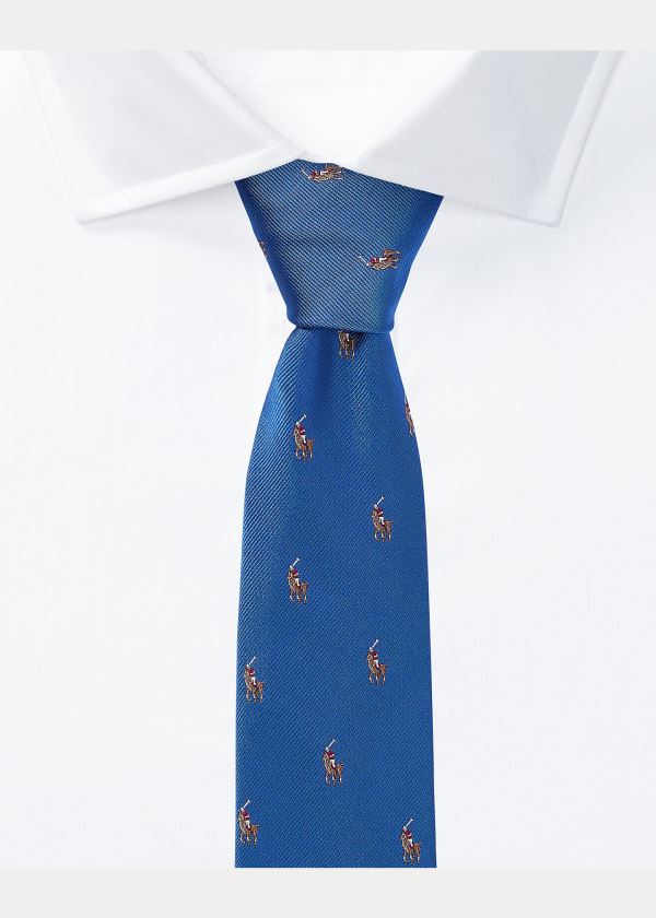 Ralph Lauren Polo Player Silk Narrow Tie Královská Modrá Blankyt | Htwpjfbg