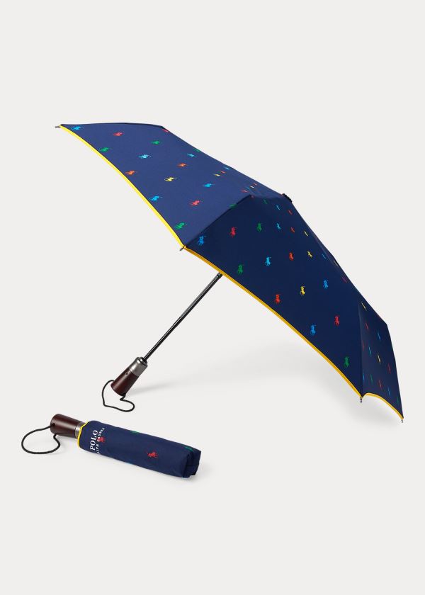 Ralph Lauren Polo Pony Collapsible Umbrella Tmavě Blankyt | plEJ75UH