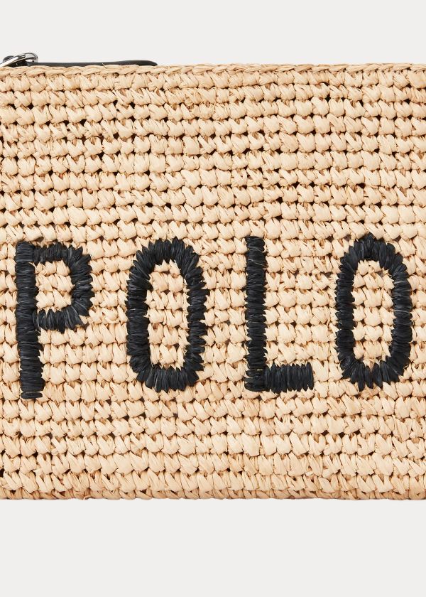 Ralph Lauren Polo Raffia Pouch Hnědožlutý | gpV58AvA