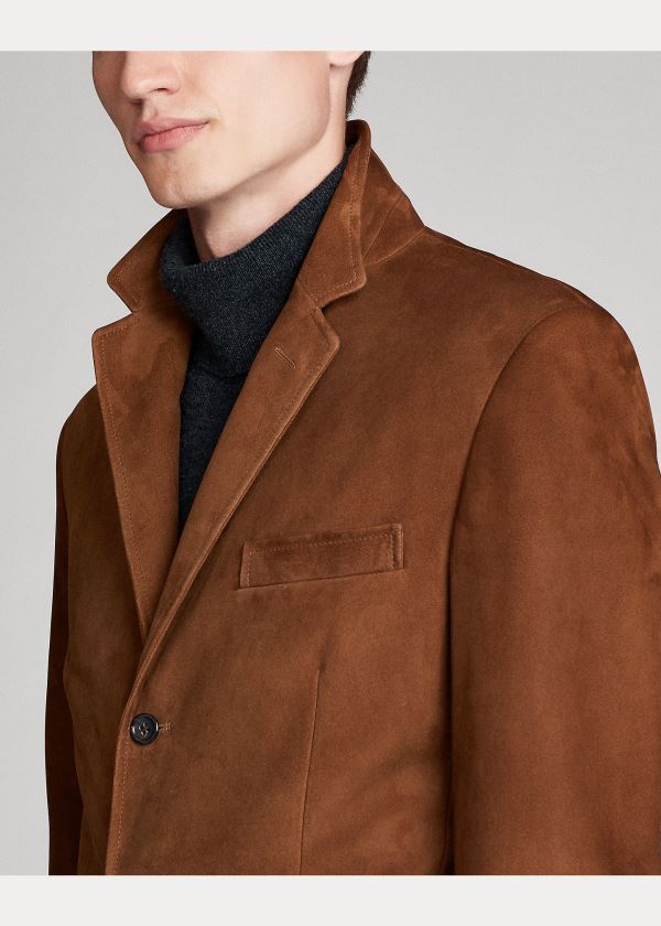 Ralph Lauren Polo Semišové Sportovní Coat Hnědé | 0u6eNfle