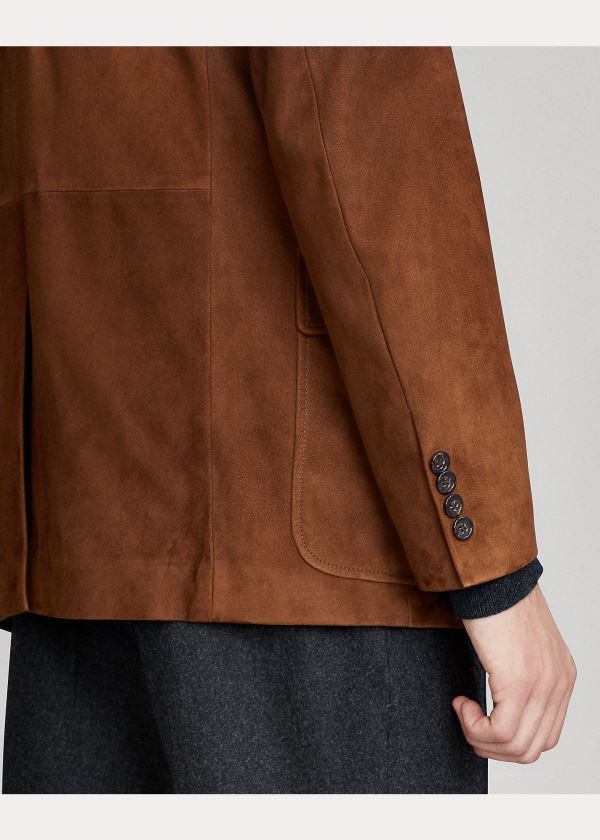 Ralph Lauren Polo Semišové Sportovní Coat Hnědé | 0u6eNfle