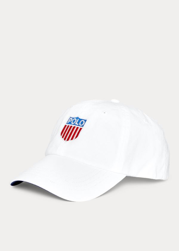 Ralph Lauren Polo Shield Bavlněné Twill Cap Bílé Viacfarebný | PtqBb1KC
