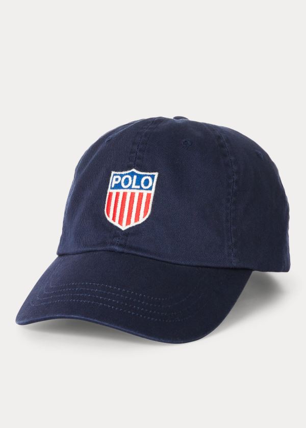 Ralph Lauren Polo Shield Bavlněné Twill Cap Tmavě Blankyt Viacfarebný | y1dBreb7