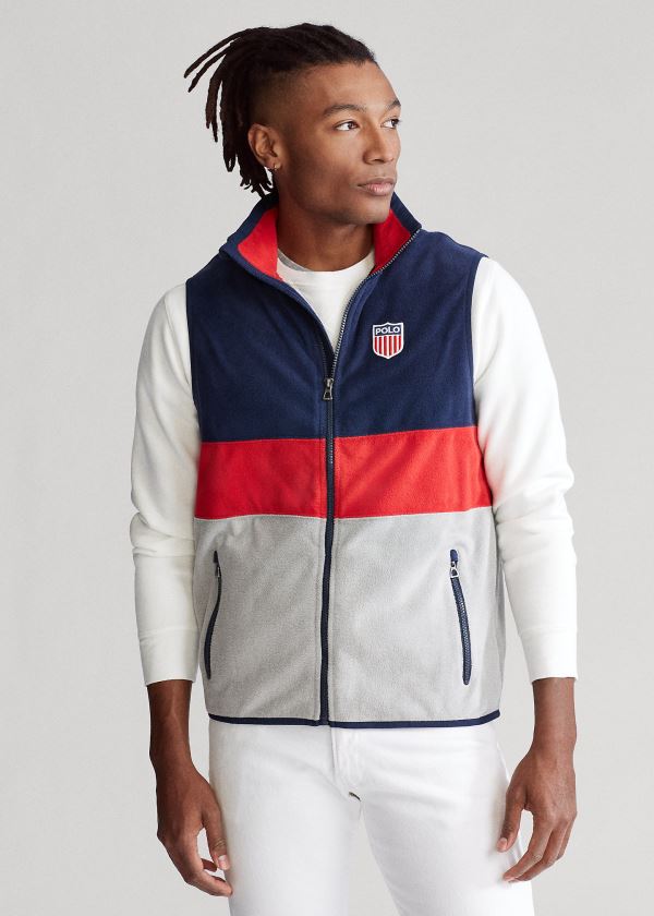 Ralph Lauren Polo Shield Fleece Vest Šedé Viacfarebný | SsoIlTju
