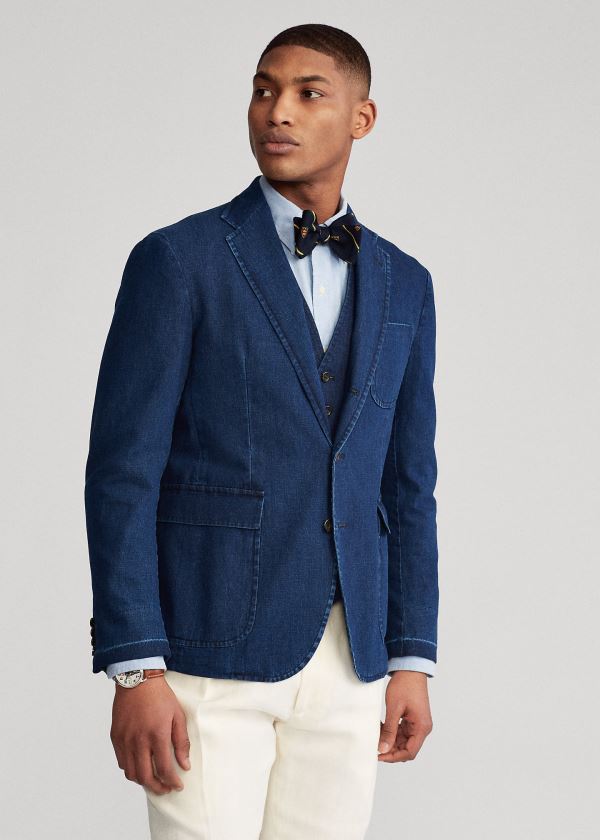 Ralph Lauren Polo Soft Denim Sportovní Coat Indigo | V5El38Hx