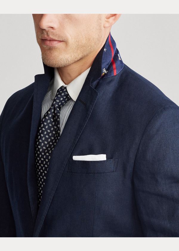 Ralph Lauren Polo Soft Linen Sportovní Coat Tmavě Tmavě Blankyt | LsxgTDDA