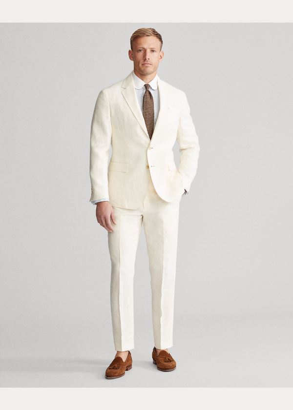 Ralph Lauren Polo Soft Linen Sportovní Coat Světle Krém | U8ooNM2H