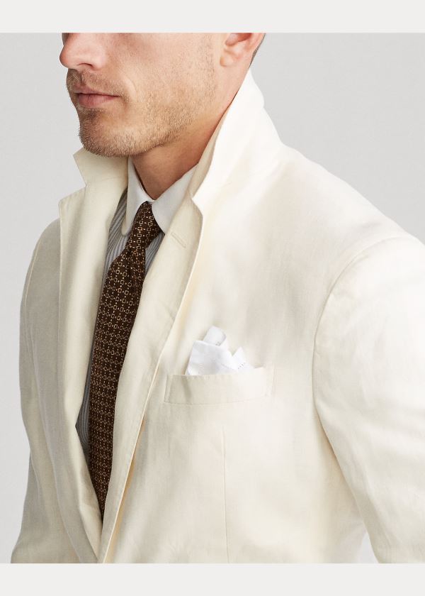Ralph Lauren Polo Soft Linen Sportovní Coat Světle Krém | U8ooNM2H
