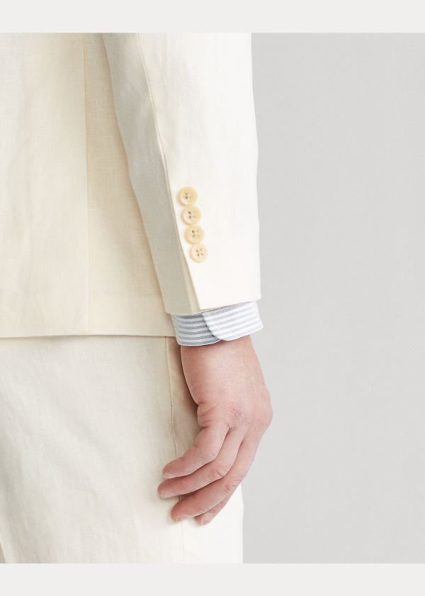 Ralph Lauren Polo Soft Linen Sportovní Coat Světle Krém | U8ooNM2H
