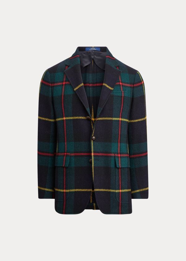 Ralph Lauren Polo Soft Tartan Sportovní Coat Zelene Blankyt Červené Žluté | EUK0WJkD