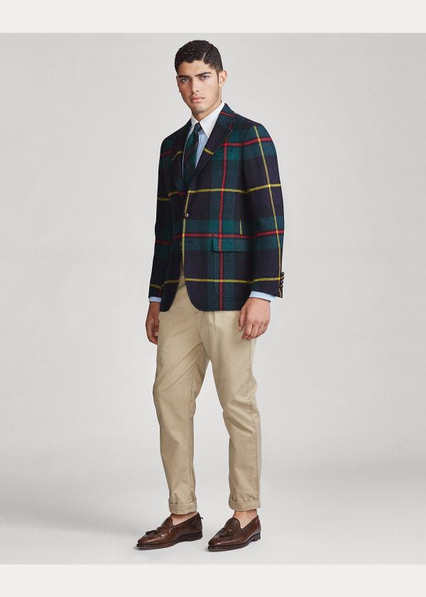 Ralph Lauren Polo Soft Tartan Sportovní Coat Zelene Blankyt Červené Žluté | EUK0WJkD