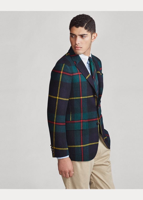 Ralph Lauren Polo Soft Tartan Sportovní Coat Zelene Blankyt Červené Žluté | EUK0WJkD
