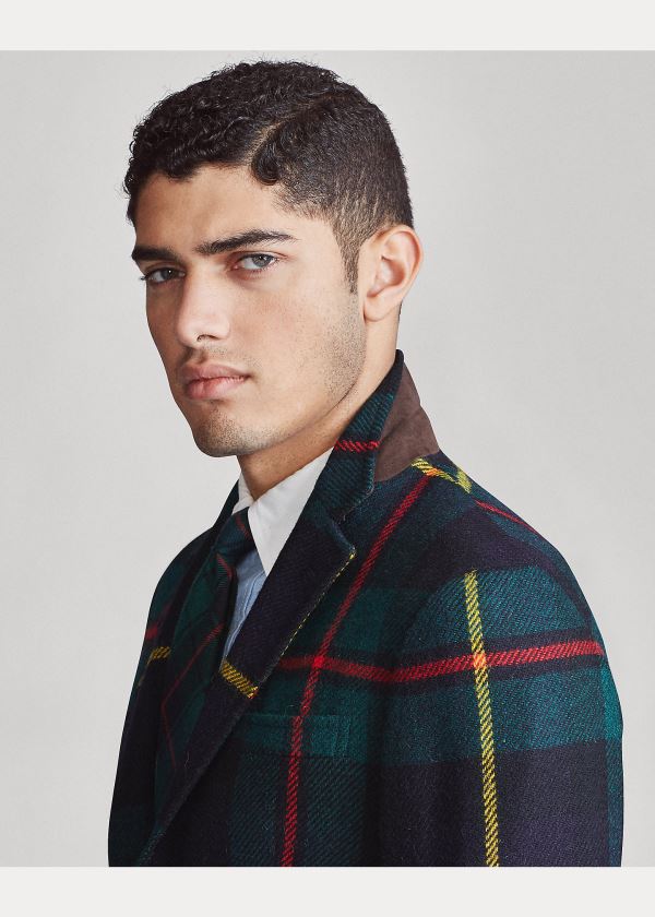 Ralph Lauren Polo Soft Tartan Sportovní Coat Zelene Blankyt Červené Žluté | EUK0WJkD