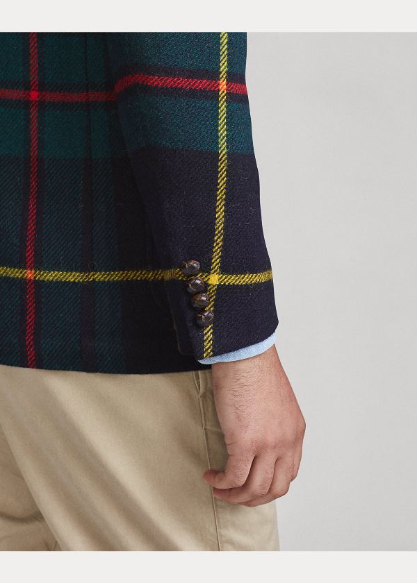 Ralph Lauren Polo Soft Tartan Sportovní Coat Zelene Blankyt Červené Žluté | EUK0WJkD