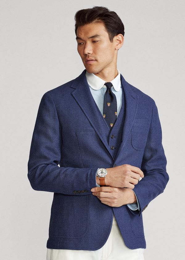 Ralph Lauren Polo Soft Tweed Sportovní Coat Indigo Blankyt | sUN47D4m