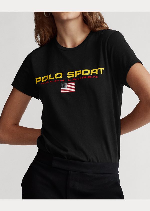Ralph Lauren Polo Sportovní Crewneck Tee Černé | ELHoD6Vz