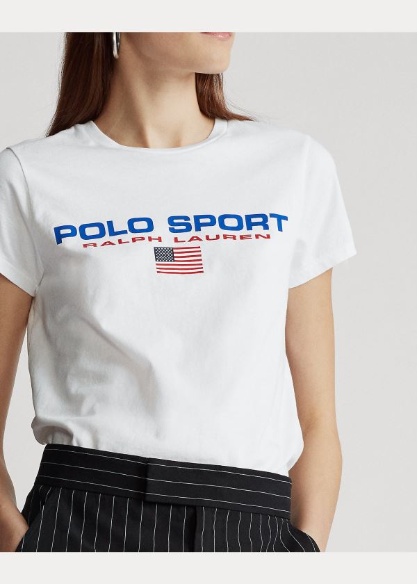 Ralph Lauren Polo Sportovní Crewneck Tee Bílé | lGPrBNqj