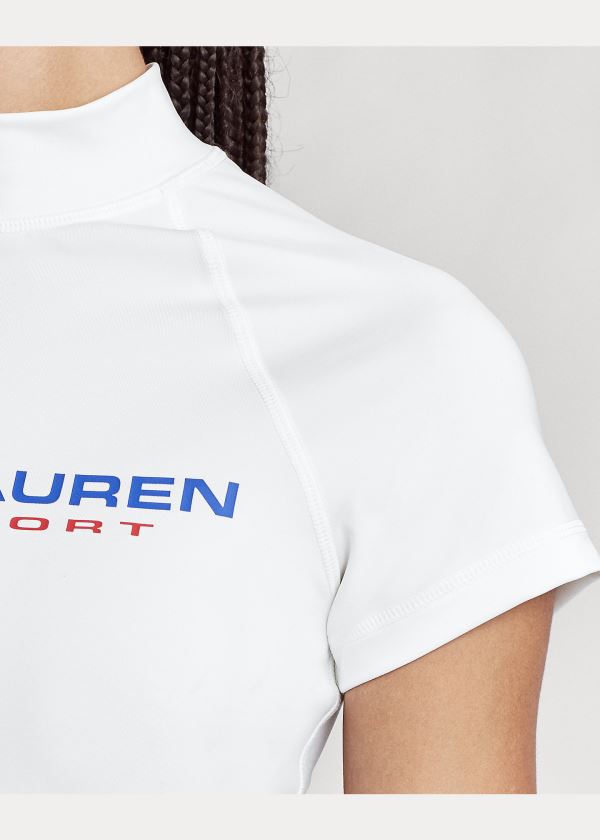 Ralph Lauren Polo Sportovní Cropped Tee Bílé | grDSkCqO
