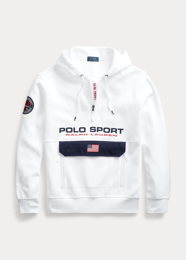 Ralph Lauren Polo Sportovní Double-Knit Hoodie Bílé | RJYYTRDl