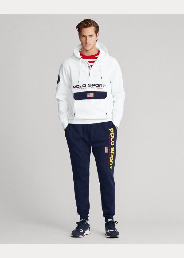 Ralph Lauren Polo Sportovní Double-Knit Hoodie Bílé | RJYYTRDl
