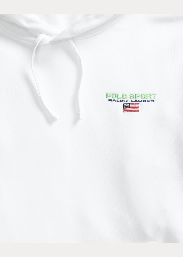 Ralph Lauren Polo Sportovní Fleece Hoodie Bílé | 4hKl2hsL