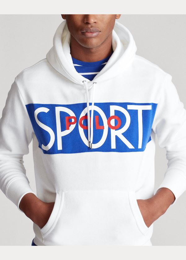 Ralph Lauren Polo Sportovní Fleece Hoodie Bílé | Wkpb4ce3
