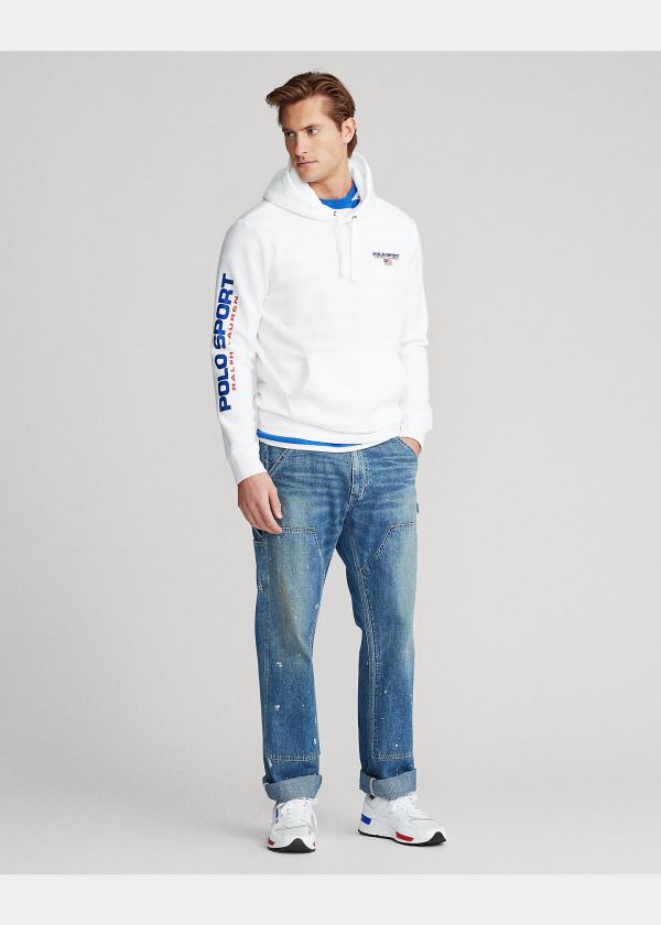 Ralph Lauren Polo Sportovní Fleece Hoodie Bílé | fALXt3rh