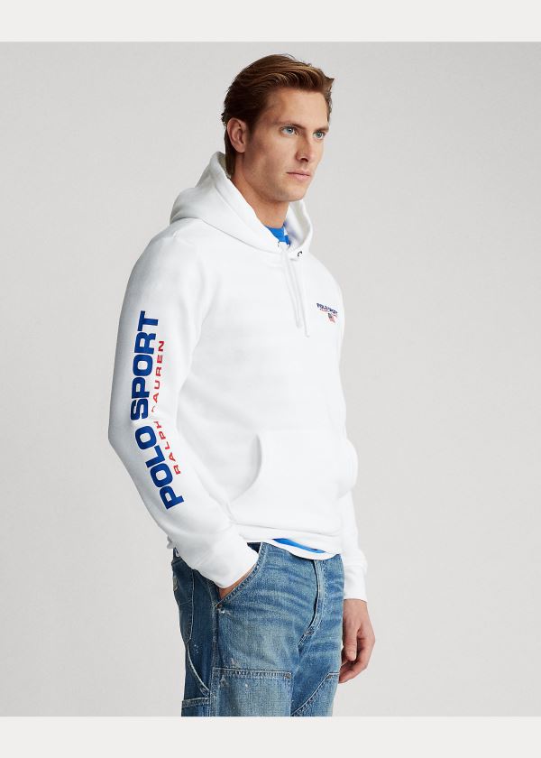 Ralph Lauren Polo Sportovní Fleece Hoodie Bílé | fALXt3rh