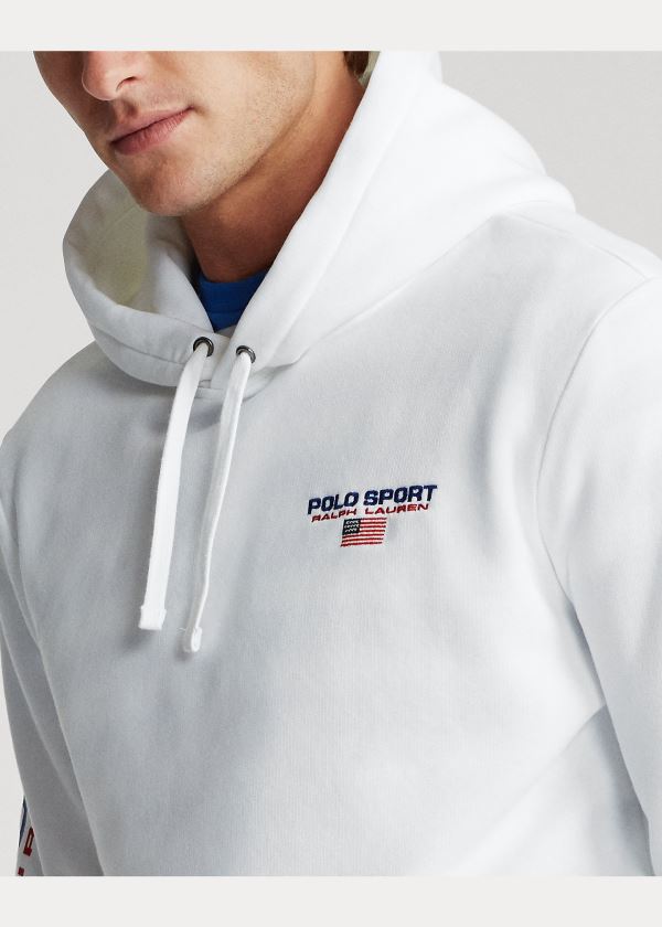 Ralph Lauren Polo Sportovní Fleece Hoodie Bílé | fALXt3rh