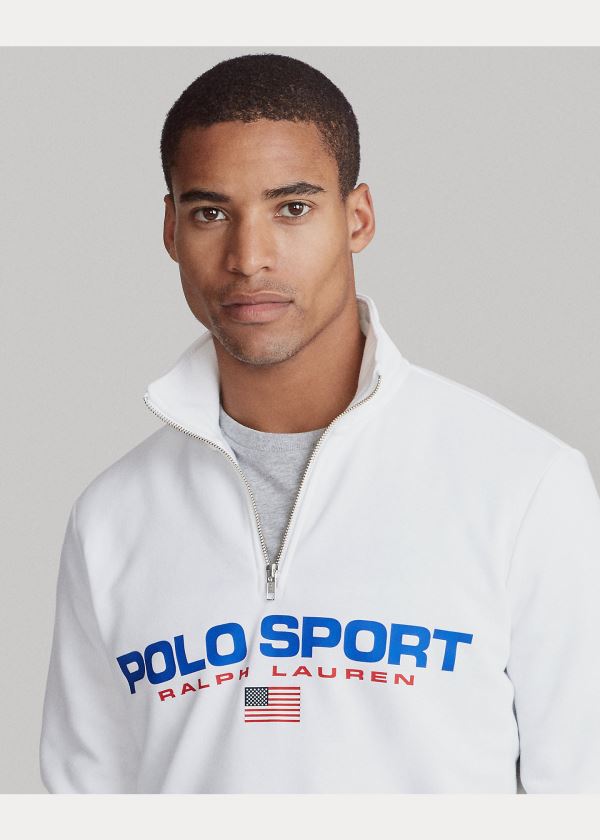 Ralph Lauren Polo Sportovní Fleece Sweatshirt Bílé | w7yc0hkb
