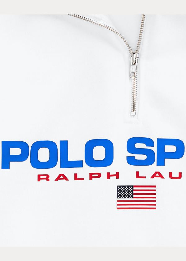 Ralph Lauren Polo Sportovní Fleece Sweatshirt Bílé | w7yc0hkb