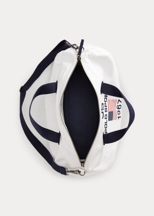 Ralph Lauren Polo Sportovní Platene Duffel Bag Bílé Tmavě Blankyt | nsYf1a09