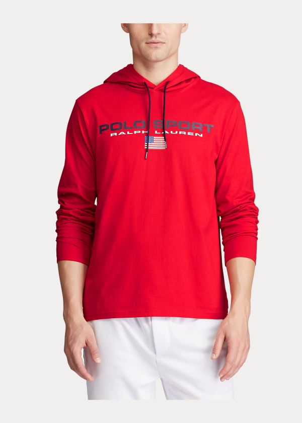 Ralph Lauren Polo Sportovní S Kapucí T-Shirt Červené | 6SyIFPQv