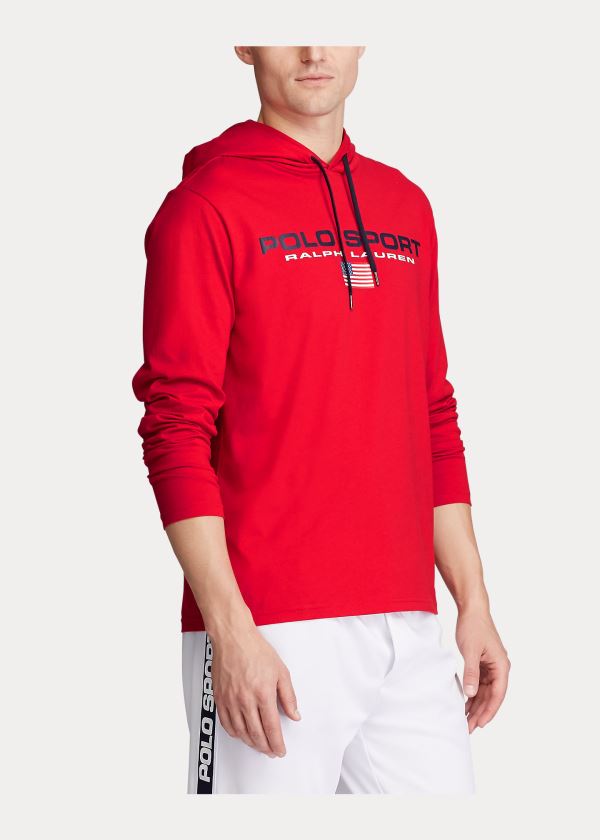 Ralph Lauren Polo Sportovní S Kapucí T-Shirt Červené | 6SyIFPQv