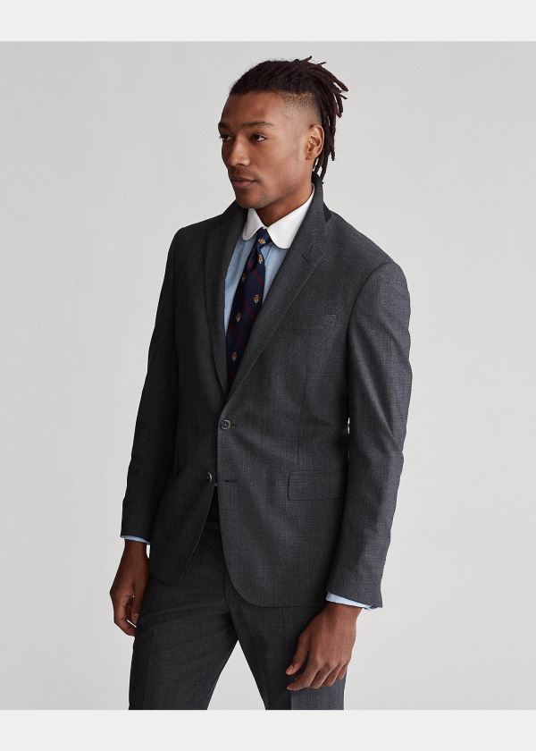 Ralph Lauren Polo Stretch Glen Plaid Suit Černé Šedé | hyNnbfir