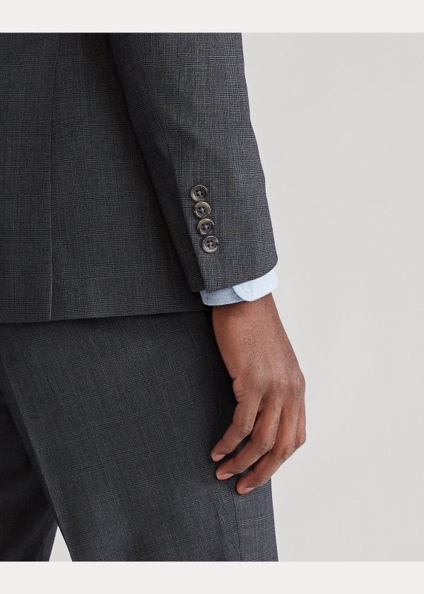 Ralph Lauren Polo Stretch Glen Plaid Suit Černé Šedé | hyNnbfir