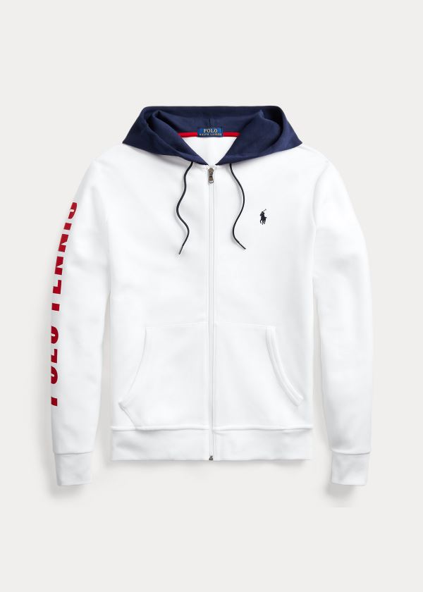 Ralph Lauren Polo Tenisové Double-Knit Hoodie Bílé | tj09t6Hg