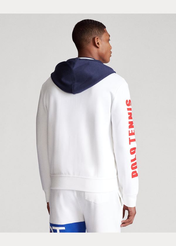 Ralph Lauren Polo Tenisové Double-Knit Hoodie Bílé | tj09t6Hg