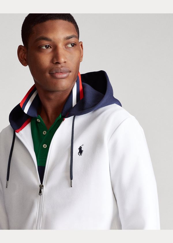 Ralph Lauren Polo Tenisové Double-Knit Hoodie Bílé | tj09t6Hg