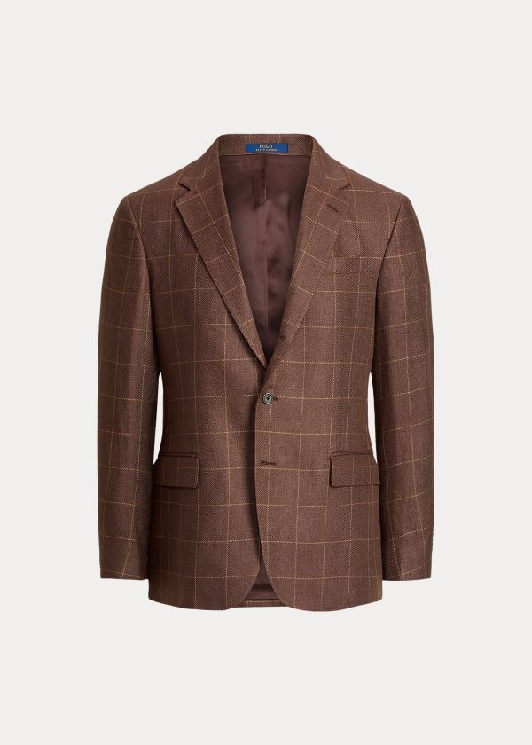 Ralph Lauren Polo Windowpane Sportovní Coat Hnědé | lnGgMhno