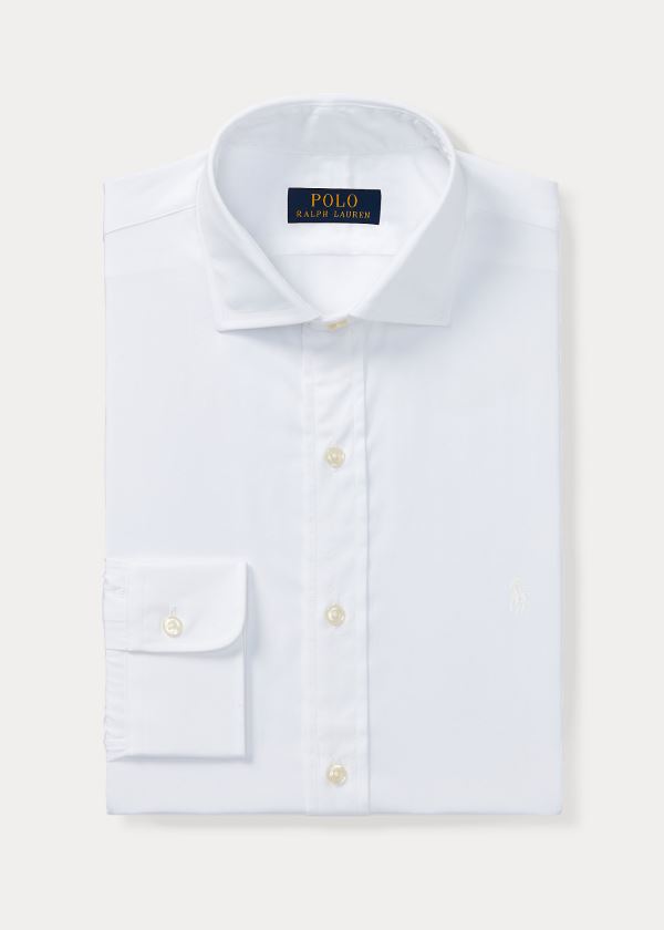 Ralph Lauren Poplin Spread-Collar Shirt Bílé | a0cbbBYR