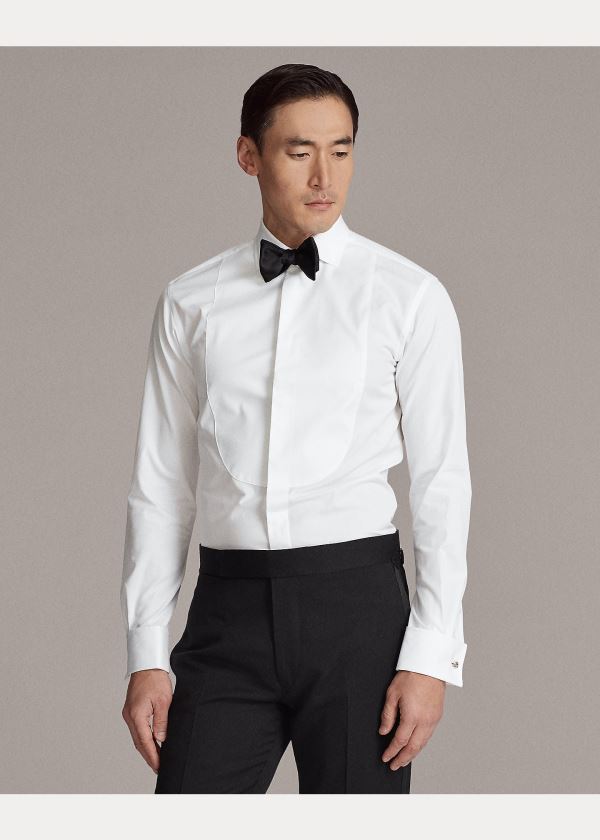 Ralph Lauren Poplin Tuxedo Shirt Bílé | cPleZeza