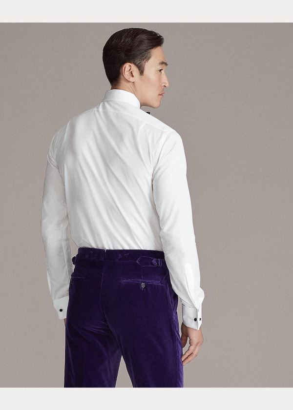 Ralph Lauren Poplin Tuxedo Shirt Bílé | mQfCebsd