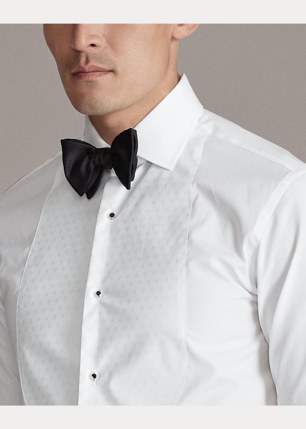 Ralph Lauren Poplin Tuxedo Shirt Bílé | mQfCebsd