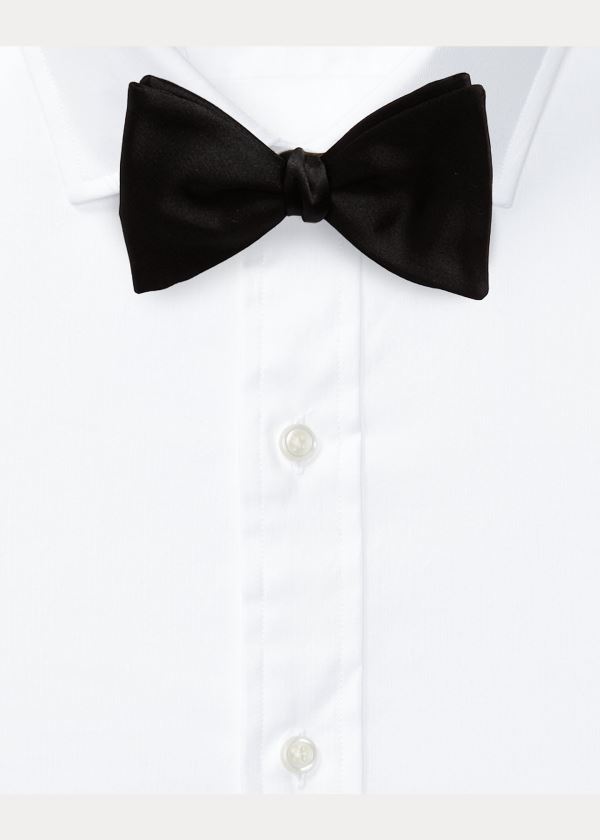 Ralph Lauren Pre-Tied Silk Bow Tie Černé | Nswtmuil