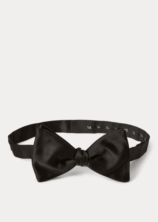 Ralph Lauren Pre-Tied Silk Bow Tie Černé | Nswtmuil